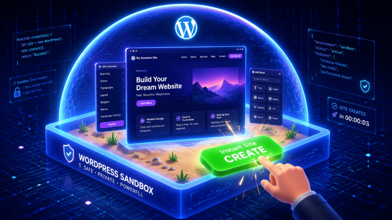 Create Your Free Test Site Now